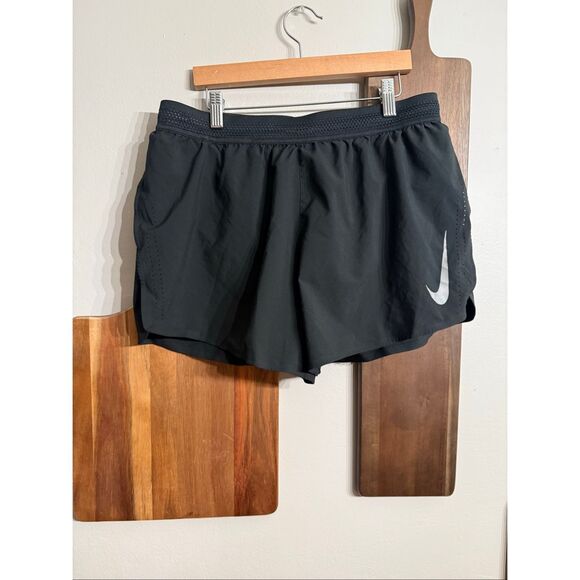 Nike Aeroswift Black Lined Drawstring Performance Athletic Running Shorts Large - Picture 1 of 3